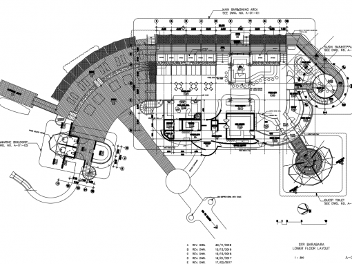 Structural design and detailing of Barabara Overwater Arrival Pavilion of Soneva Jani: 3 Storey Multiuse building