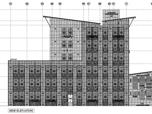 Structural checking of Addu Institute: Commercial complex with several multi-floor buildings.